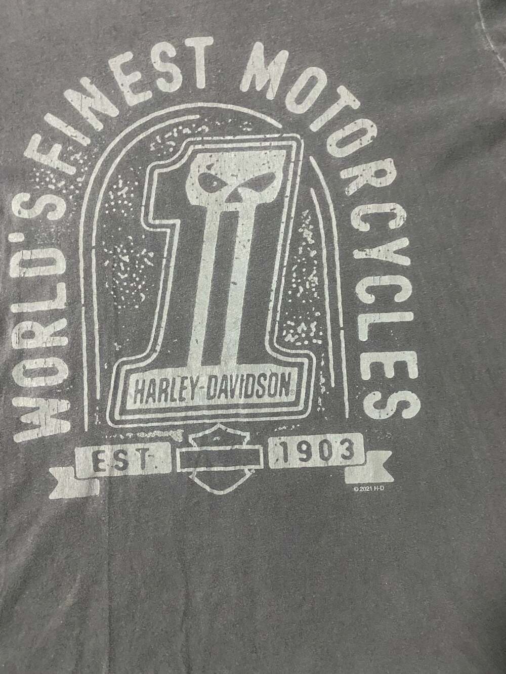 Harley-Davidson Adamec Orange Park Florida Skull Graphic TShirt Men's Size Large - Picture 2 of 6